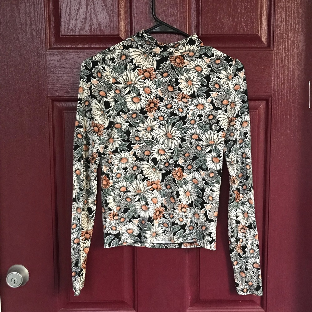 Mock neck floral top